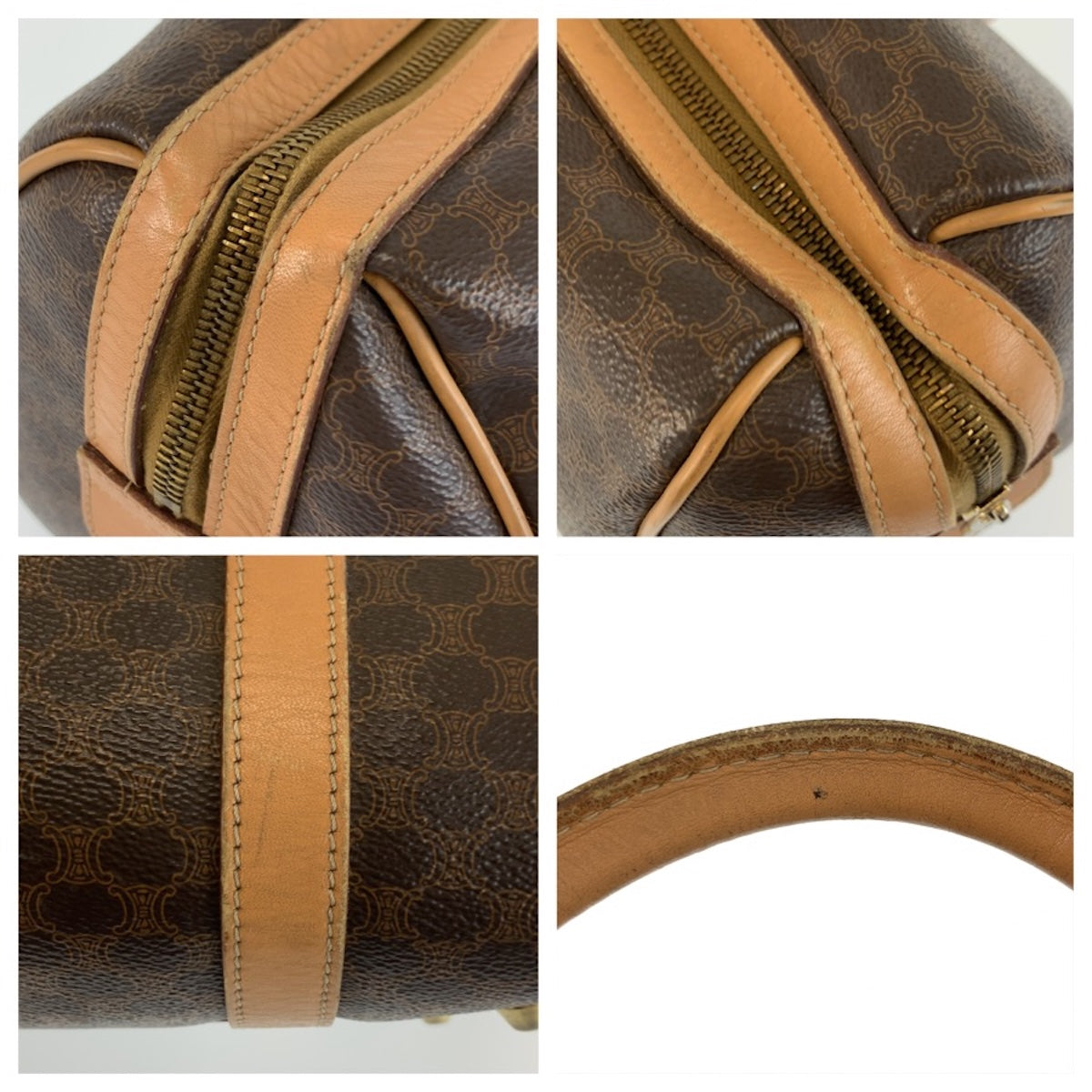 26612
CELINE セリーヌ ヴィンテージ マカダム ブラウン PVC / レザー M14 ハンドバッグ ミニボストンバッグ レディース ABP30