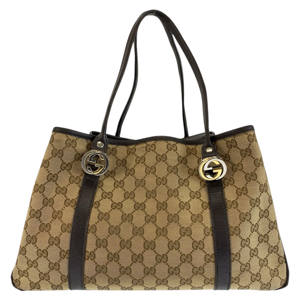 26613
GUCCI グッチ GGツインズ ベージュ ブラウン GGキャンバス 232957 トートバッグ ショルダーバッグ レディース AB28