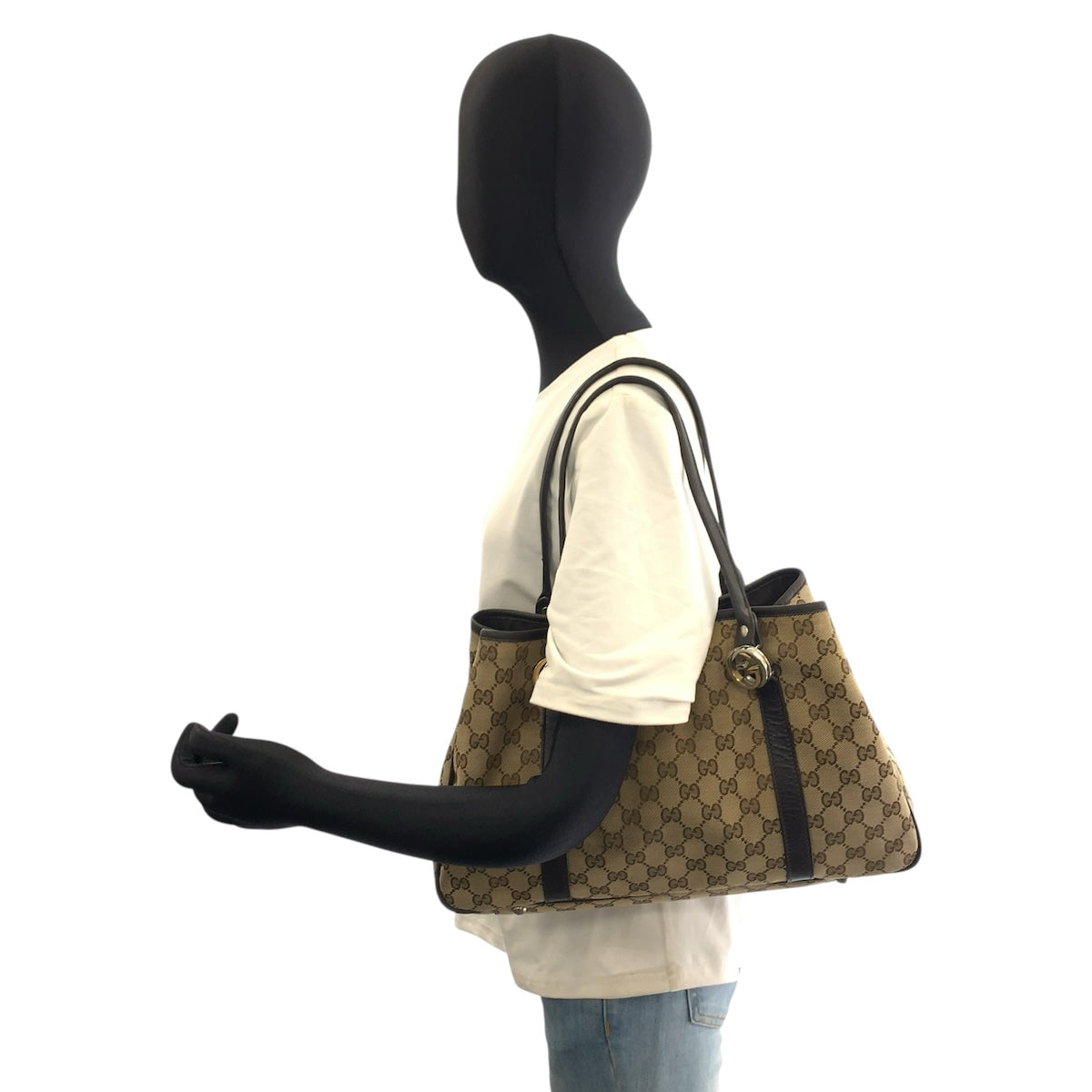 26613
GUCCI グッチ GGツインズ ベージュ ブラウン GGキャンバス 232957 トートバッグ ショルダーバッグ レディース AB28