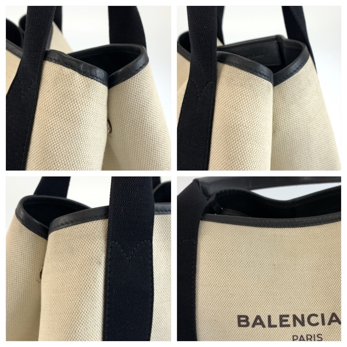 26617
BALENCIAGA バレンシアガ ネイビー カバス s アイボリー ブラック キャンバス / レザー 339933 トートバッグ ハンドバッグ レディース ABP37