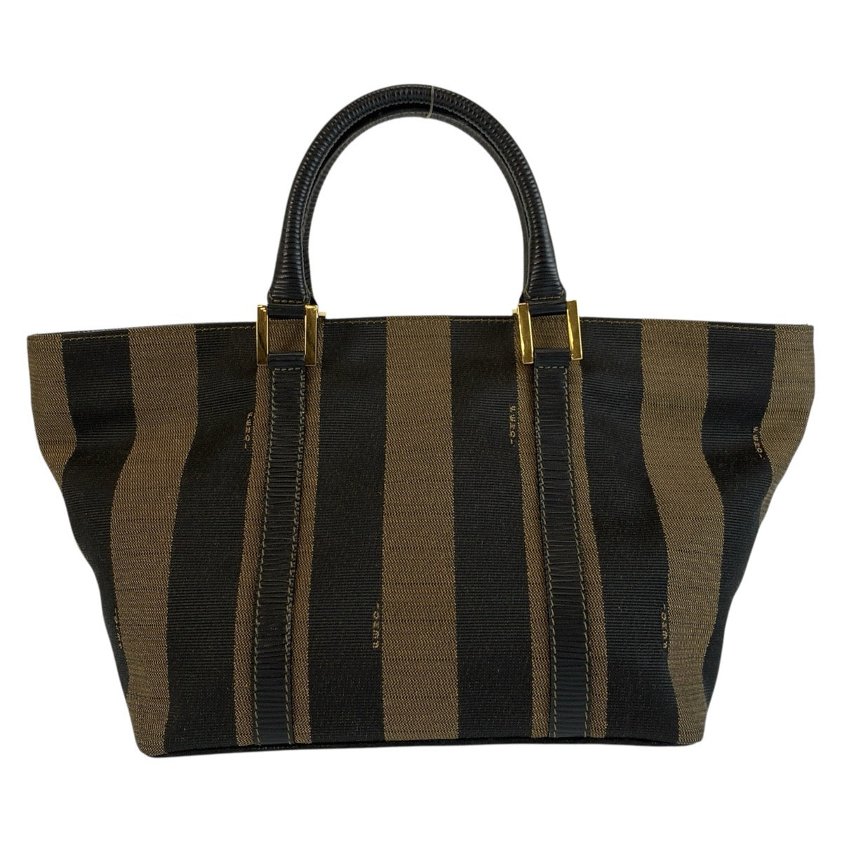 26618
FENDI フェンディ ヴィンテージ ペカン ブラウン ブラック ゴールド金具 キャンバス / レザー トートバッグ ハンドバッグ レディース AB36