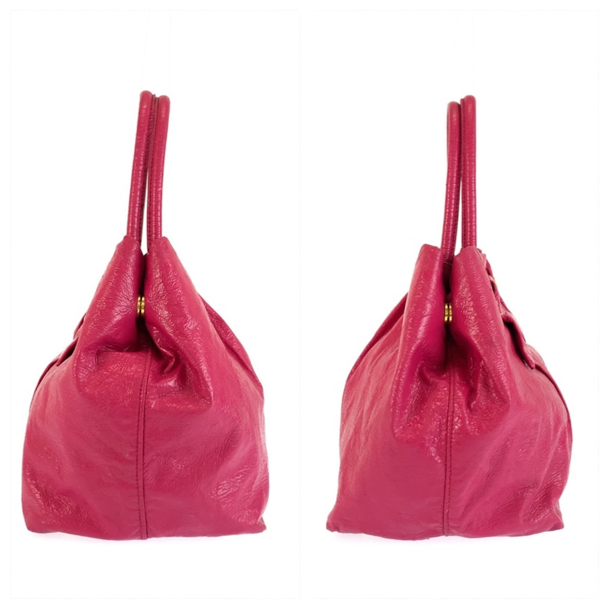 26621
PRADA プラダ リボン ピンク ゴールド金具 レザー トートバッグ ハンドバッグ レディース AB35