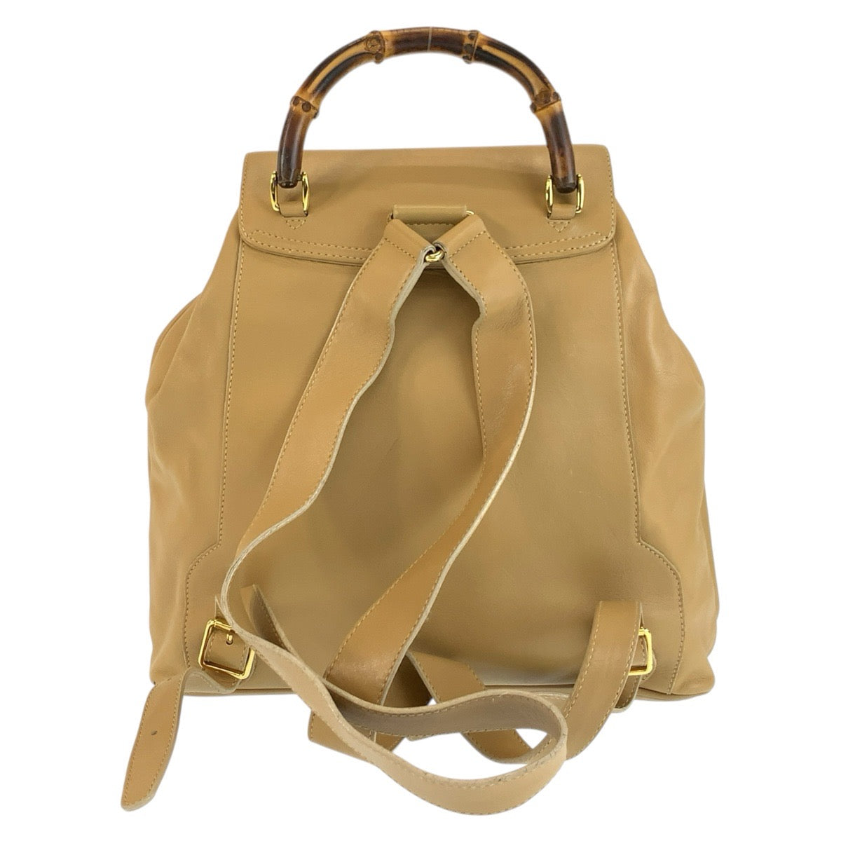 26623
GUCCI グッチ ヴィンテージ バンブー ベージュ ゴールド金具 レザー 003 2058 0016 リュックサック バックパック レディース ABP38