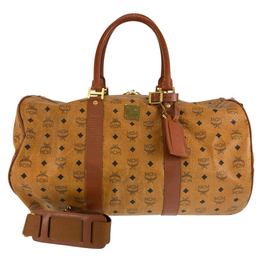 26625
MCM エム シー エム ヴィセトス ブラウン ゴールド金具 PVC / レザー ボストンバッグ ショルダーバッグ 2way レディース AB35