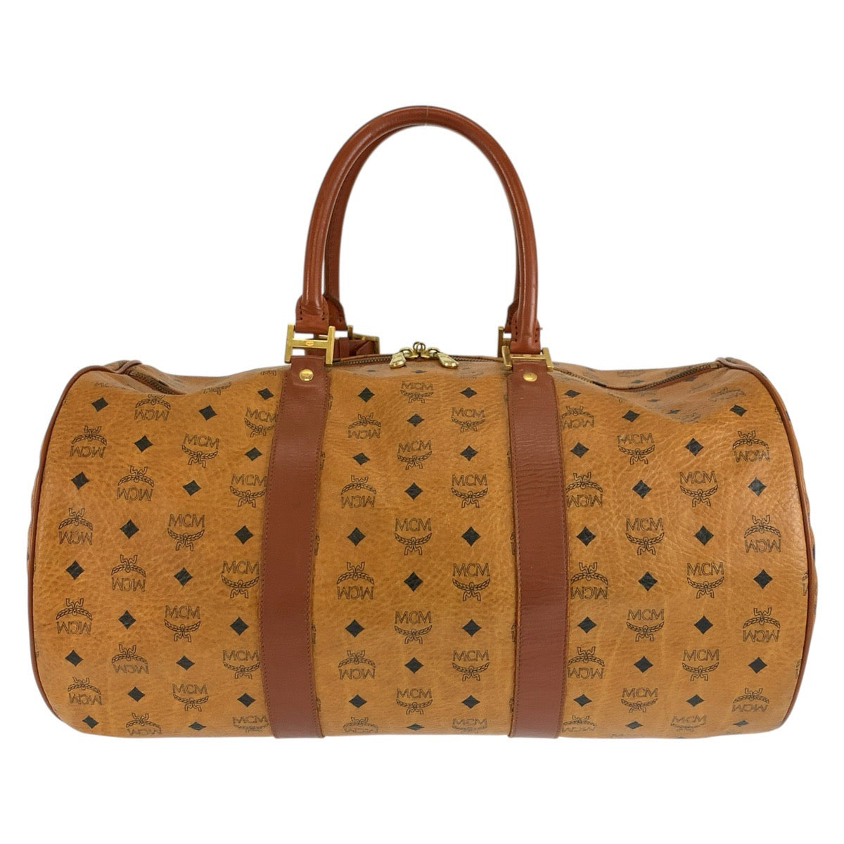 26625
MCM エム シー エム ヴィセトス ブラウン ゴールド金具 PVC / レザー ボストンバッグ ショルダーバッグ 2way レディース AB35