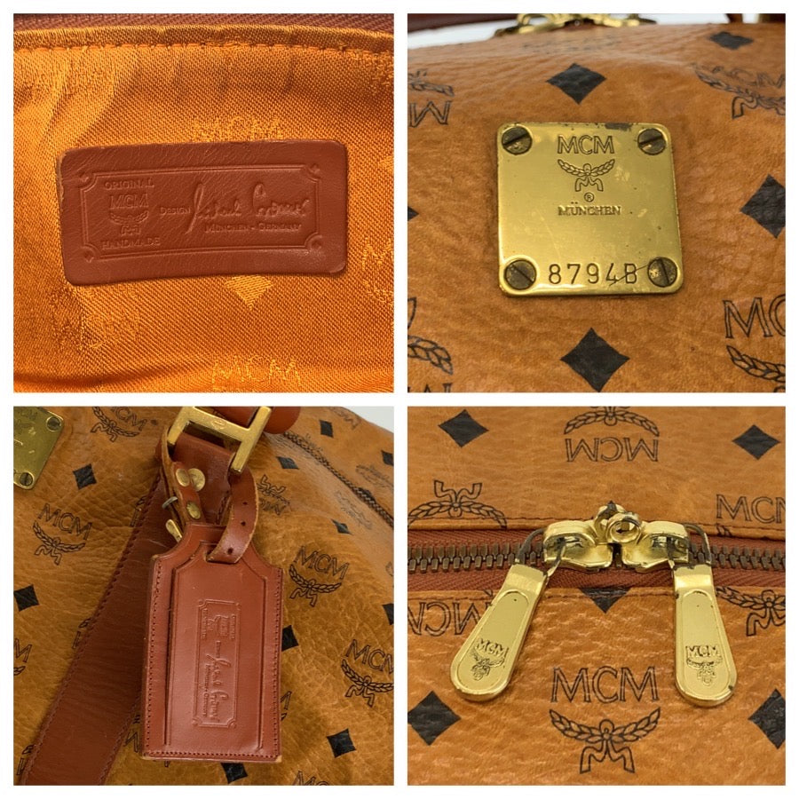 26625
MCM エム シー エム ヴィセトス ブラウン ゴールド金具 PVC / レザー ボストンバッグ ショルダーバッグ 2way レディース AB35