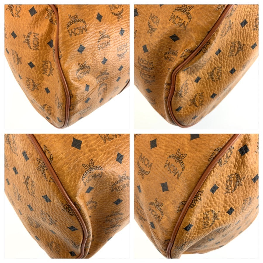 26625
MCM エム シー エム ヴィセトス ブラウン ゴールド金具 PVC / レザー ボストンバッグ ショルダーバッグ 2way レディース AB35