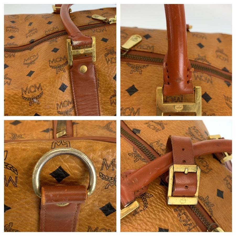 26625
MCM エム シー エム ヴィセトス ブラウン ゴールド金具 PVC / レザー ボストンバッグ ショルダーバッグ 2way レディース AB35