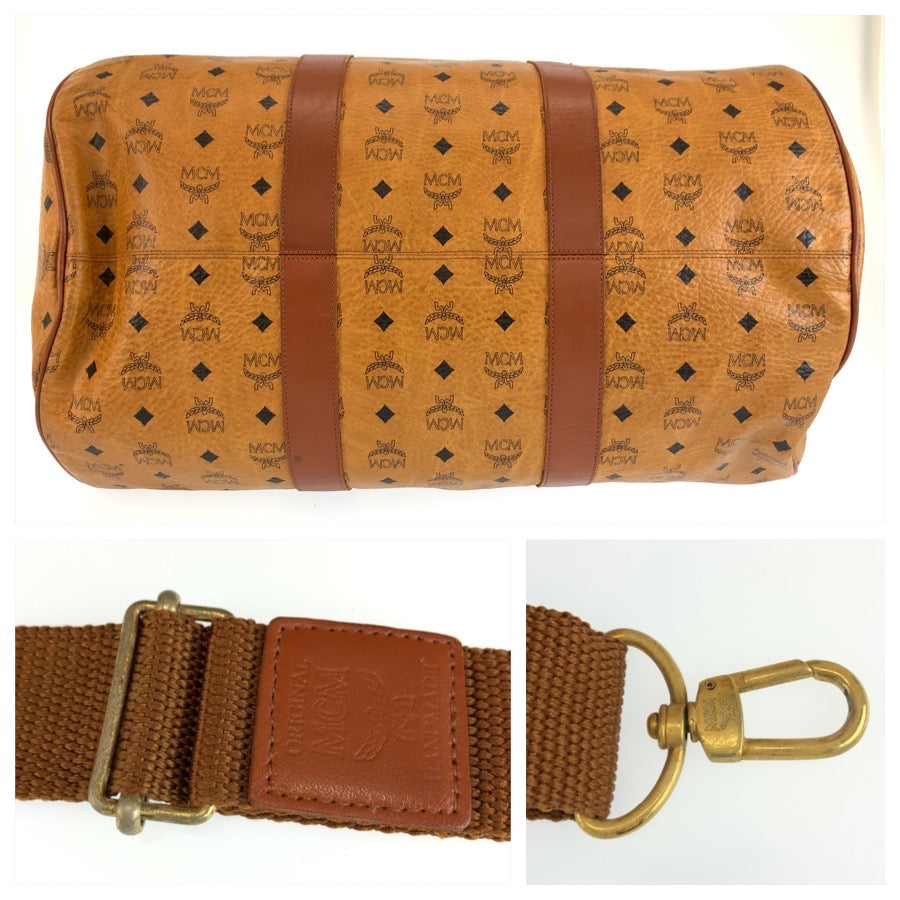 26625
MCM エム シー エム ヴィセトス ブラウン ゴールド金具 PVC / レザー ボストンバッグ ショルダーバッグ 2way レディース AB35
