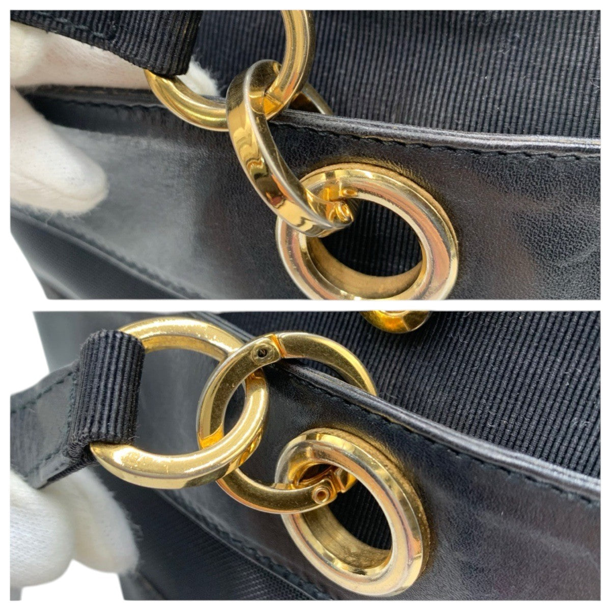 26626
Salvatore Ferragamo サルヴァトーレフェラガモ ガンチーニ ブラック 黒 ゴールド金具 ナイロン ショルダーバッグ レディース AB23