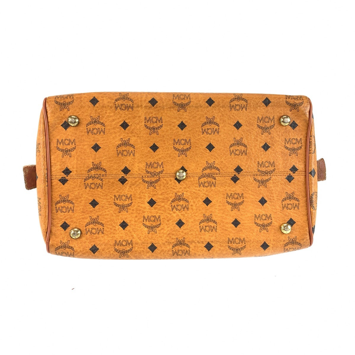 26628
MCM エム シー エム ヴィセトス ブラウン コニャック ゴールド金具 PVC / レザー ハンドバッグ ミニボストンバッグ レディース AB21