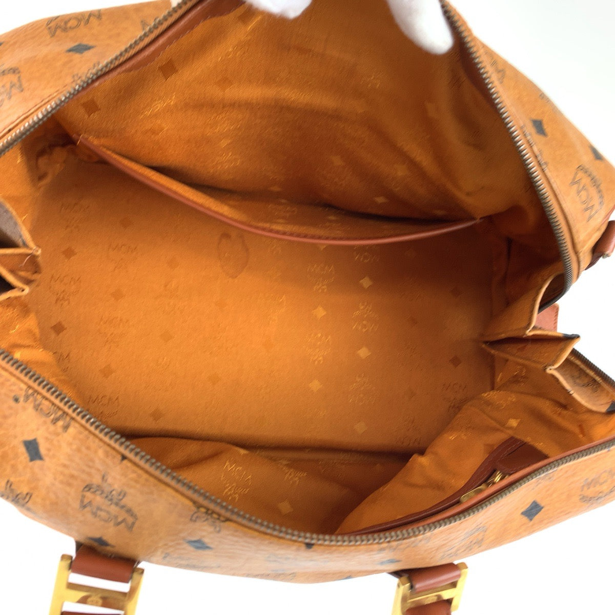 26628
MCM エム シー エム ヴィセトス ブラウン コニャック ゴールド金具 PVC / レザー ハンドバッグ ミニボストンバッグ レディース AB21
