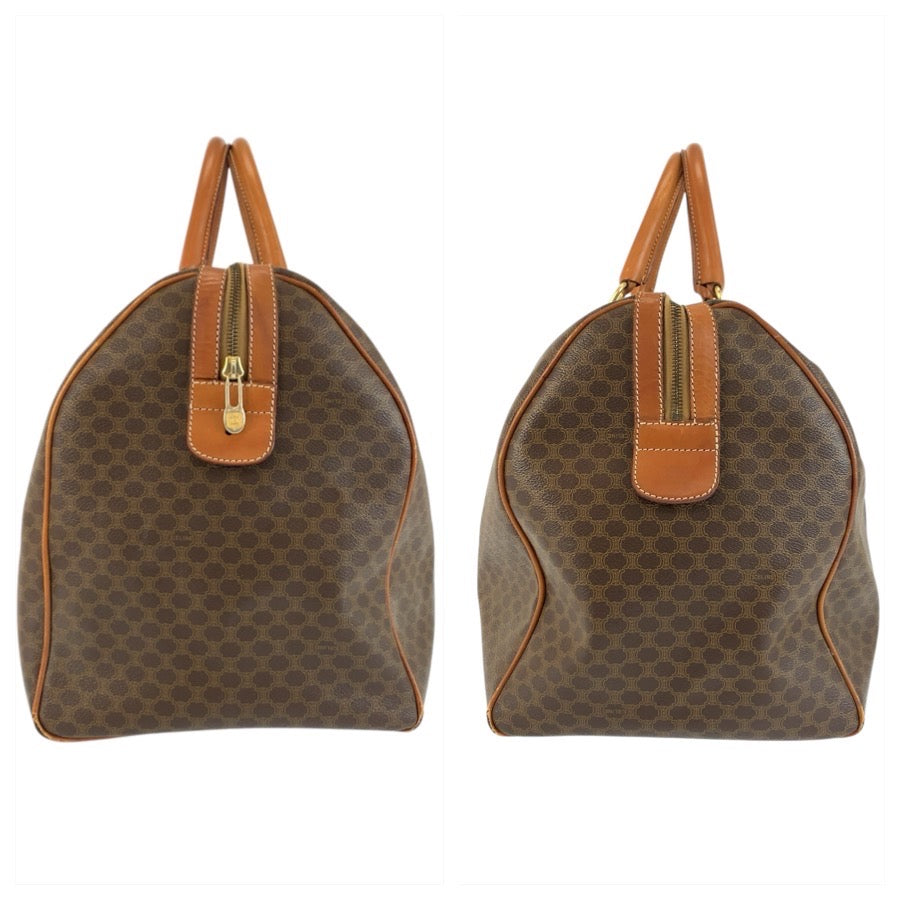 26629
CELINE セリーヌ ヴィンテージ マカダム ブラウン ゴールド金具 PVC / レザー M11 ボストンバッグ ハンドバッグ レディース AB28