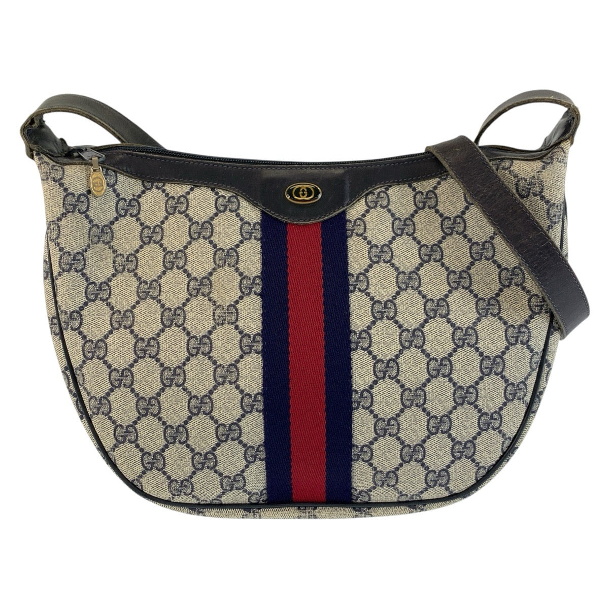 26630
GUCCI グッチ ヴィンテージ シェリーライン グレー ネイビー GGスプリームキャンバス / レザー 41 001 3840 ショルダーバッグ レディース AB28