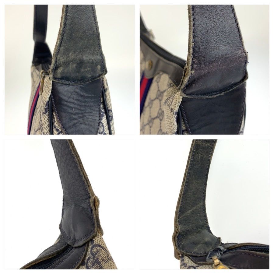 26630
GUCCI グッチ ヴィンテージ シェリーライン グレー ネイビー GGスプリームキャンバス / レザー 41 001 3840 ショルダーバッグ レディース AB28