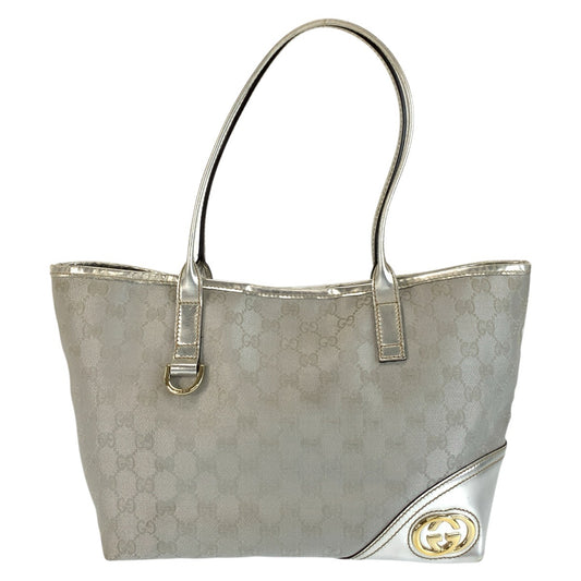 26635
GUCCI グッチ ニューブリット シルバー ゴールド金具 GGキャンバス / レザー 1699 46 トートバッグ ショルダーバッグ レディース AB37