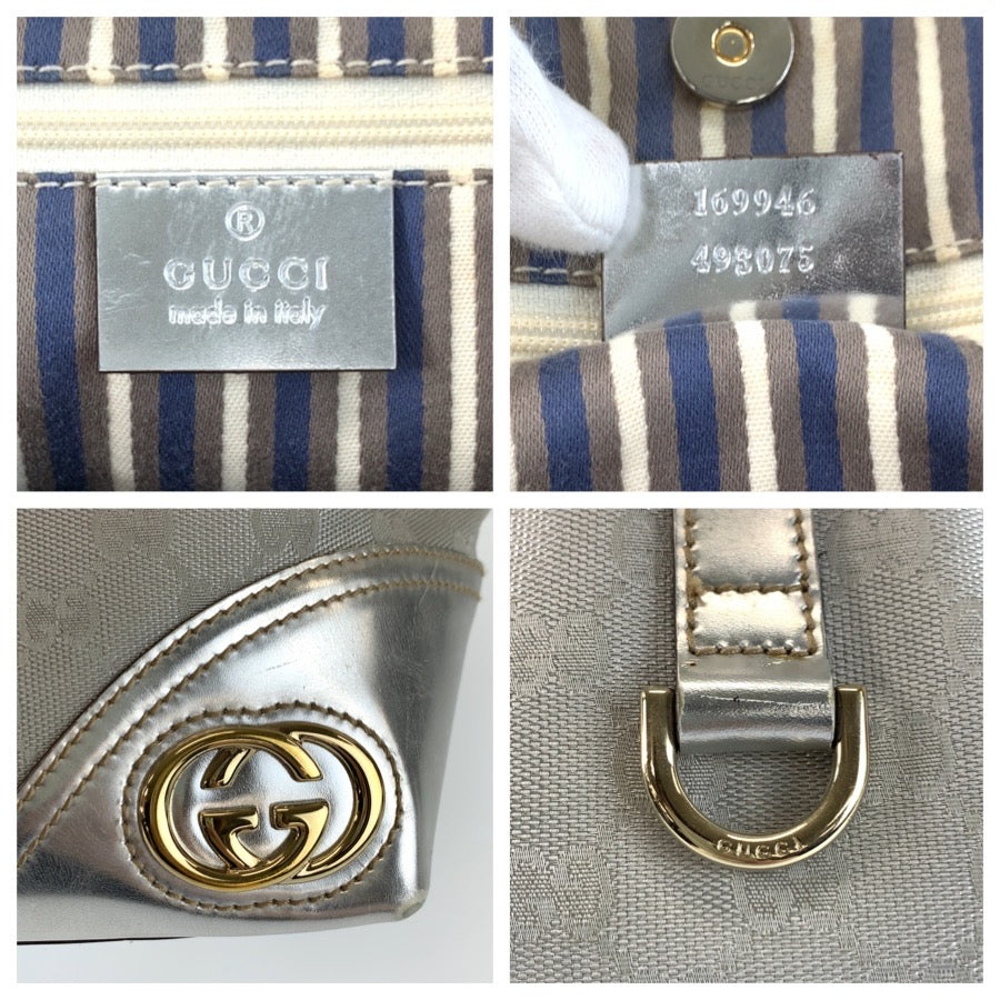 26635
GUCCI グッチ ニューブリット シルバー ゴールド金具 GGキャンバス / レザー 1699 46 トートバッグ ショルダーバッグ レディース AB37