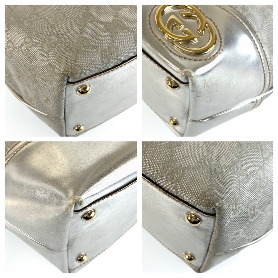 26635
GUCCI グッチ ニューブリット シルバー ゴールド金具 GGキャンバス / レザー 1699 46 トートバッグ ショルダーバッグ レディース AB37