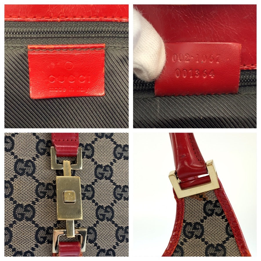 26636
GUCCI グッチ ジャッキー レッド ゴールド金具 GGキャンバス / レザー 002 1067 ショルダーバッグ レディース B37