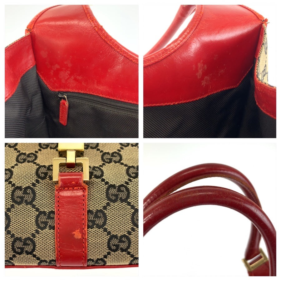 26636
GUCCI グッチ ジャッキー レッド ゴールド金具 GGキャンバス / レザー 002 1067 ショルダーバッグ レディース B37