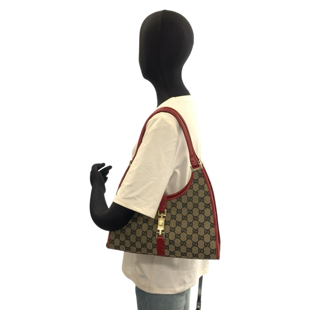 26636
GUCCI グッチ ジャッキー レッド ゴールド金具 GGキャンバス / レザー 002 1067 ショルダーバッグ レディース B37