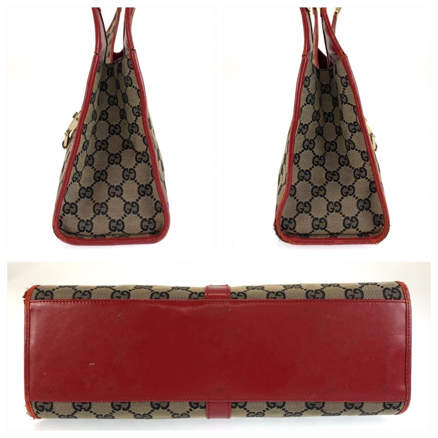 26636
GUCCI グッチ ジャッキー レッド ゴールド金具 GGキャンバス / レザー 002 1067 ショルダーバッグ レディース B37
