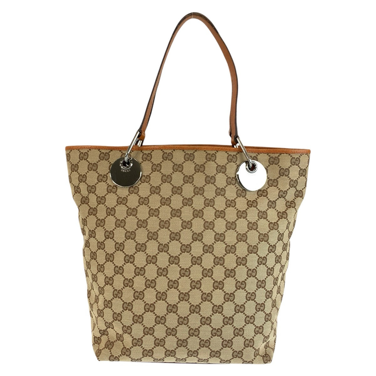 26638
GUCCI グッチ ベージュ ブラウン シルバー金具 GGキャンバス / レザー 120836 トートバッグ ショルダーバッグ レディース ABP38