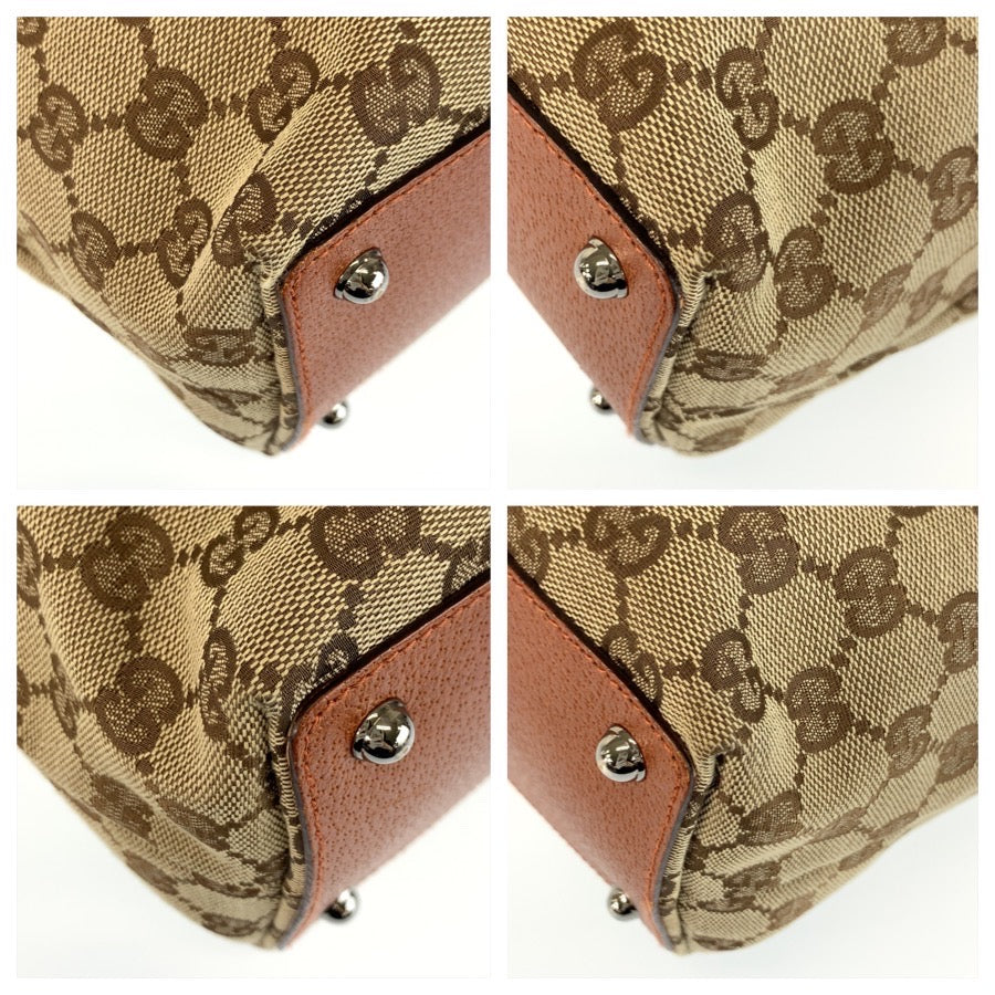 26638
GUCCI グッチ ベージュ ブラウン シルバー金具 GGキャンバス / レザー 120836 トートバッグ ショルダーバッグ レディース ABP38