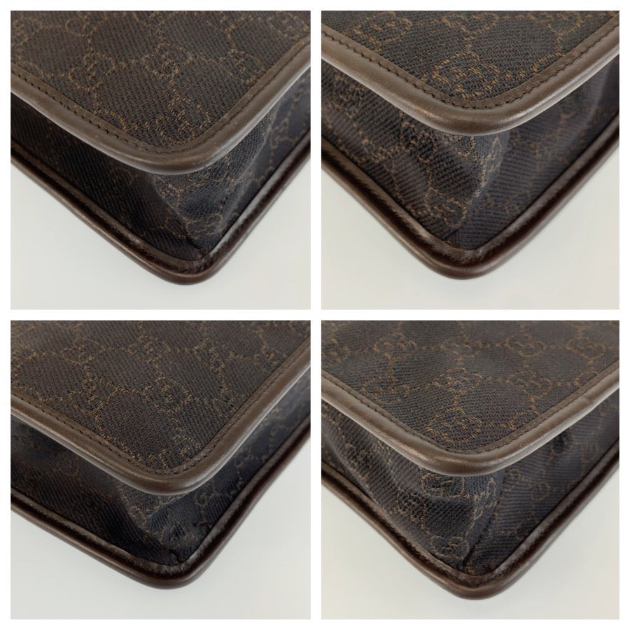 26639
GUCCI グッチ ブラウン GGキャンバス / レザー 91762 ショルダーバッグ ポシェット レディース AB35