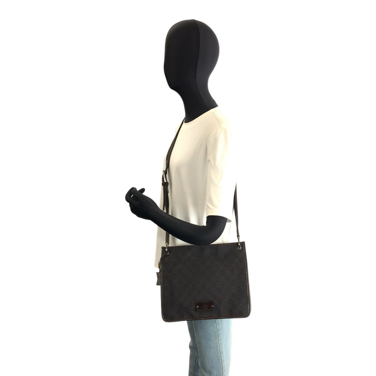 26639
GUCCI グッチ ブラウン GGキャンバス / レザー 91762 ショルダーバッグ ポシェット レディース AB35