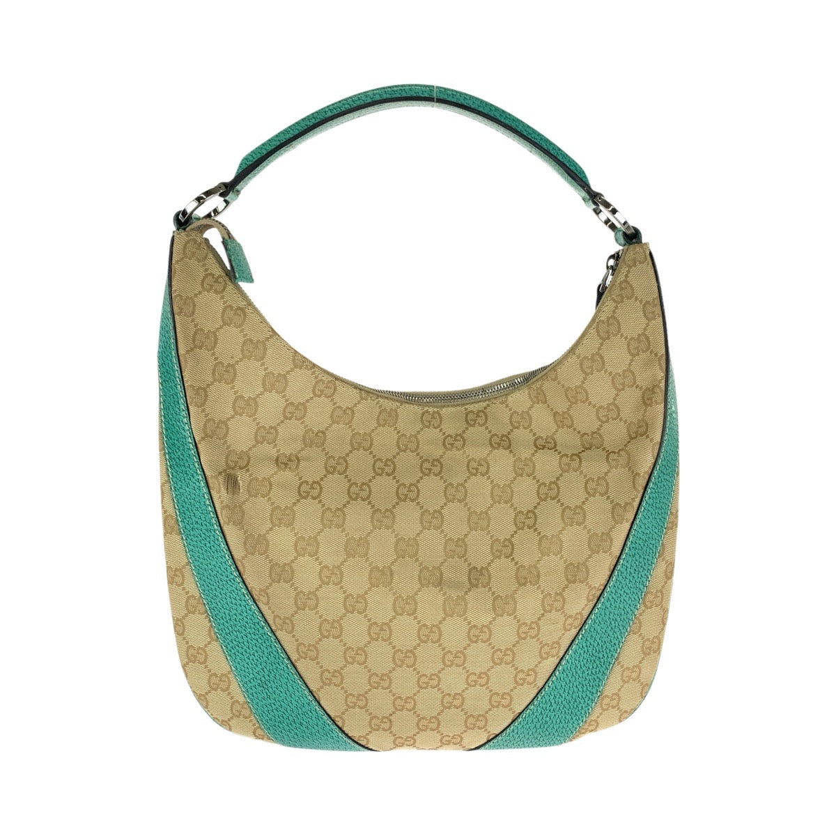 26641
GUCCI グッチ ワンショルダー ホーボー ベージュ グリーン シルバー金具 GGキャンバス / レザー 124357 ショルダーバッグ レディース ABP38