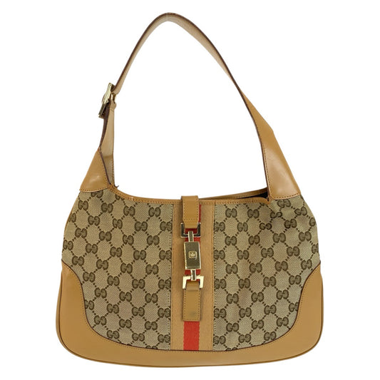 26642
GUCCI グッチ ジャッキー シェリーライン ベージュ ゴールド金具 GGキャンバス / レザー 001 3306 ハンドバッグ ショルダーバッグ レディース AB42
