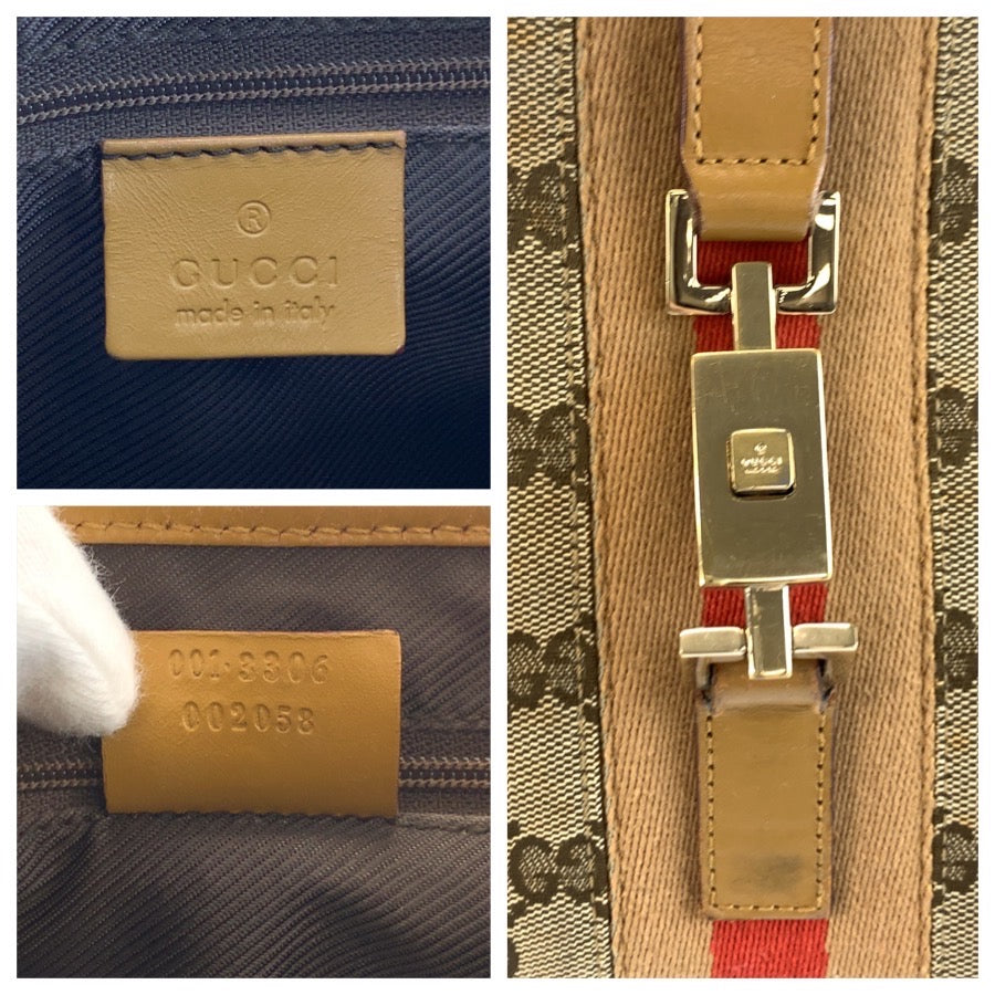 26642
GUCCI グッチ ジャッキー シェリーライン ベージュ ゴールド金具 GGキャンバス / レザー 001 3306 ハンドバッグ ショルダーバッグ レディース AB42