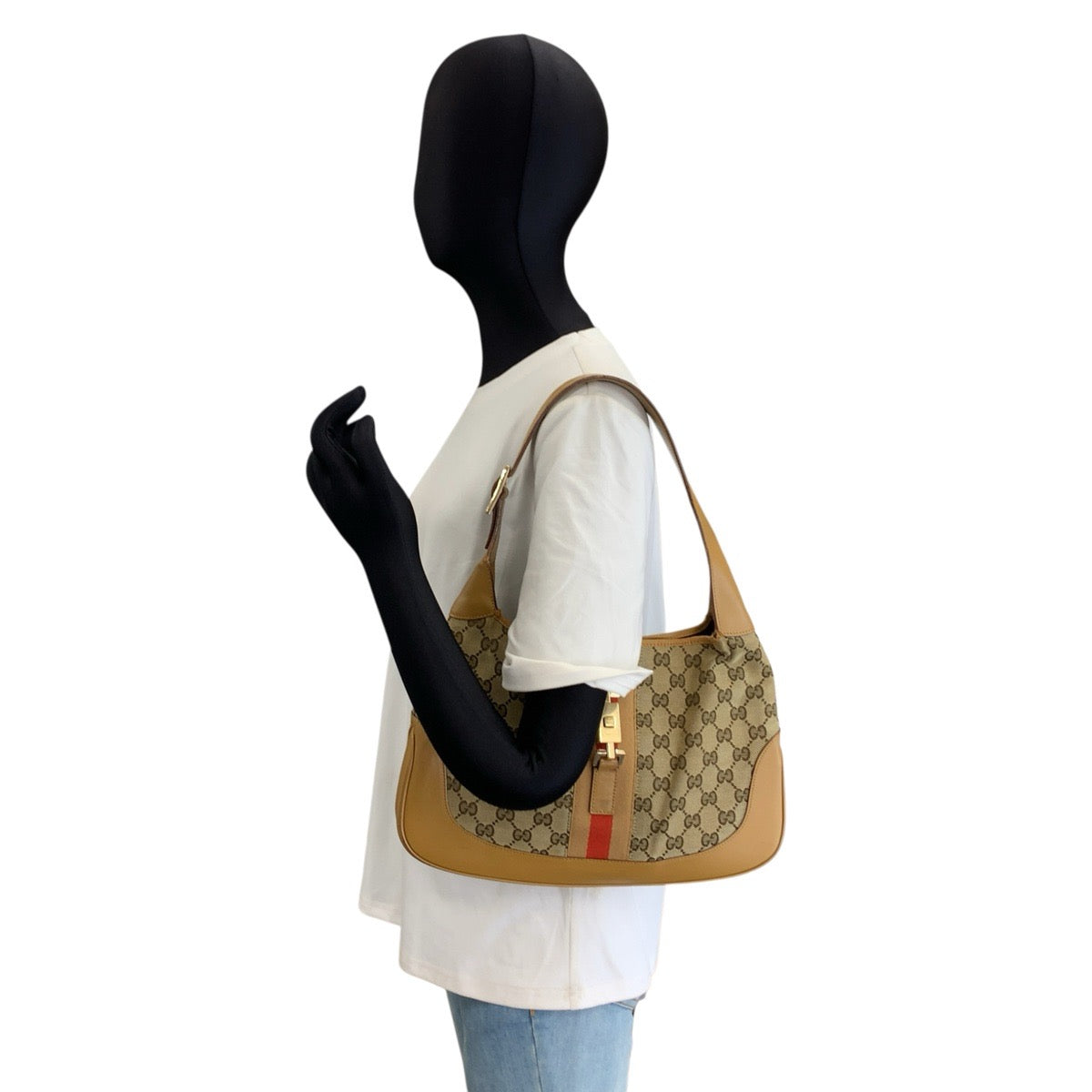 26642
GUCCI グッチ ジャッキー シェリーライン ベージュ ゴールド金具 GGキャンバス / レザー 001 3306 ハンドバッグ ショルダーバッグ レディース AB42