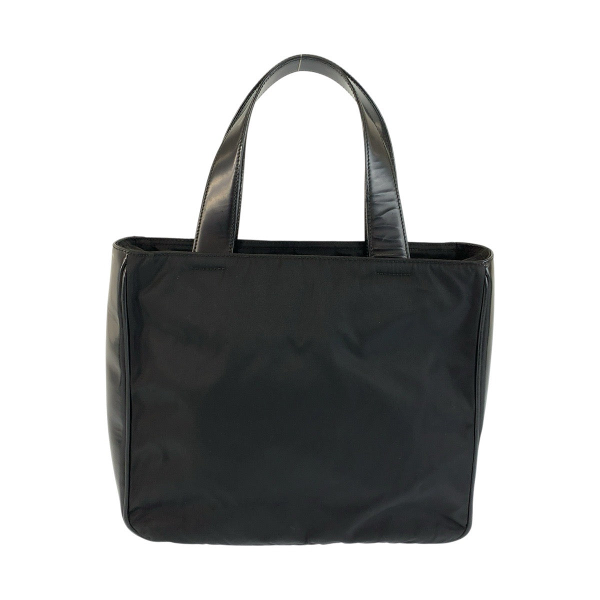 26644
PRADA プラダ テスート 三角ロゴプレート ブラック 黒 シルバー金具 ナイロン / レザー トートバッグ ハンドバッグ レディース ABP35