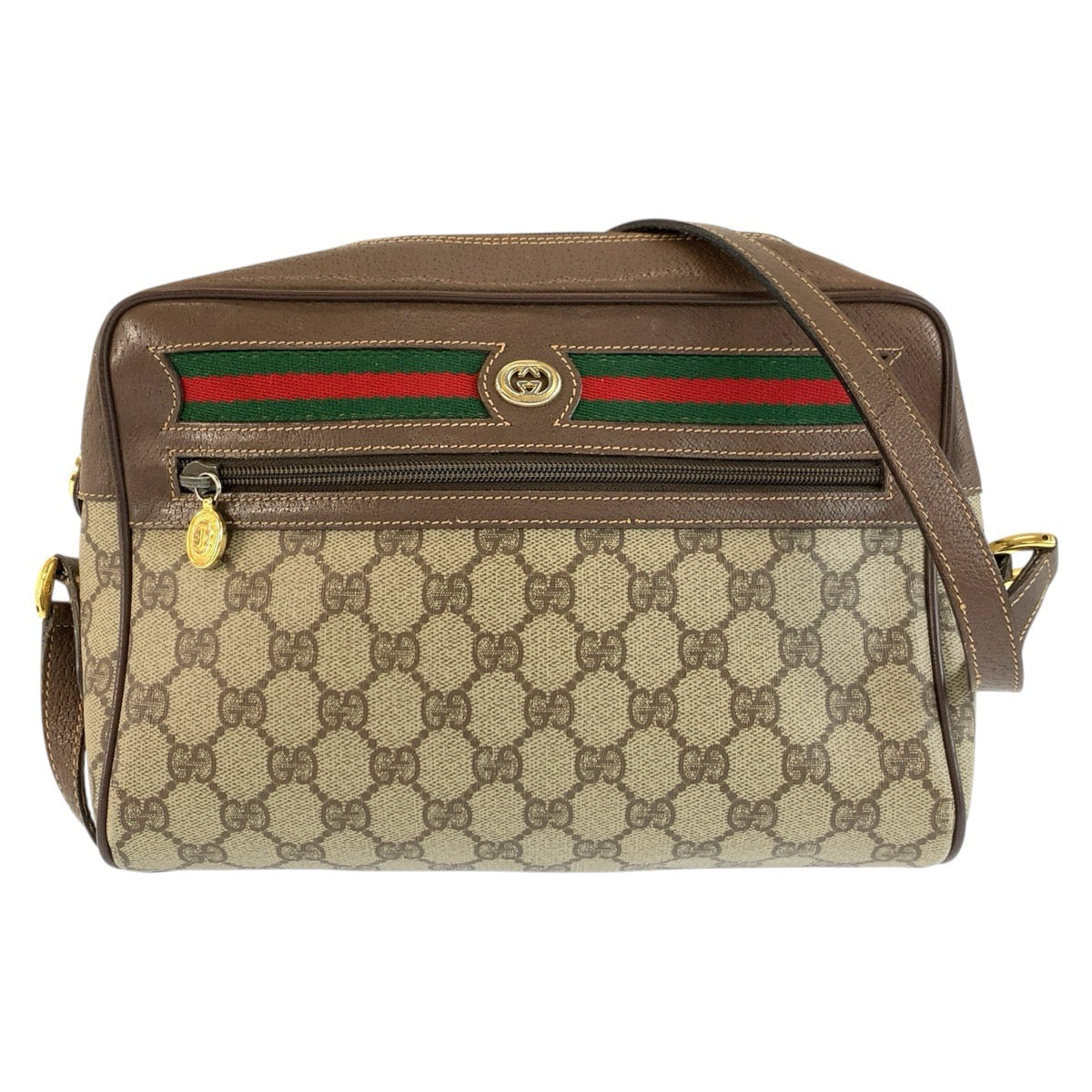 26645
GUCCI グッチ ヴィンテージ シェリーライン ブラウン ベージュ ゴールド金具 GGスプリームキャンバス / レザー 56 02 088 ショルダーバッグ ポシェット レディース AB37