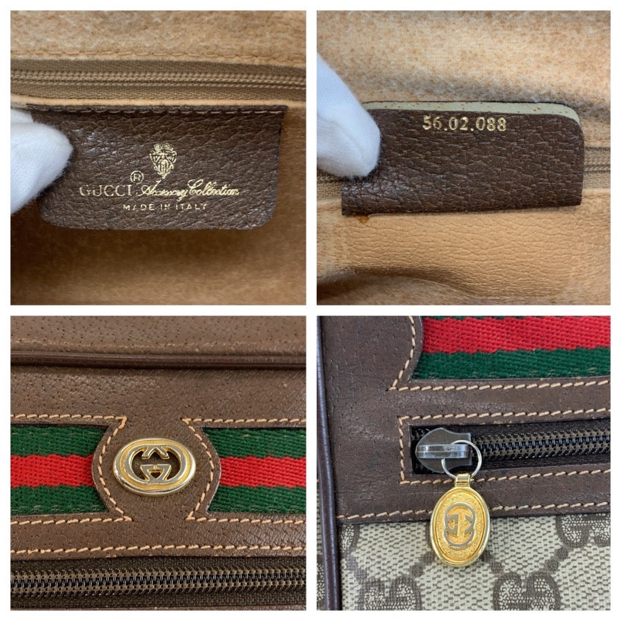 26645
GUCCI グッチ ヴィンテージ シェリーライン ブラウン ベージュ ゴールド金具 GGスプリームキャンバス / レザー 56 02 088 ショルダーバッグ ポシェット レディース AB37