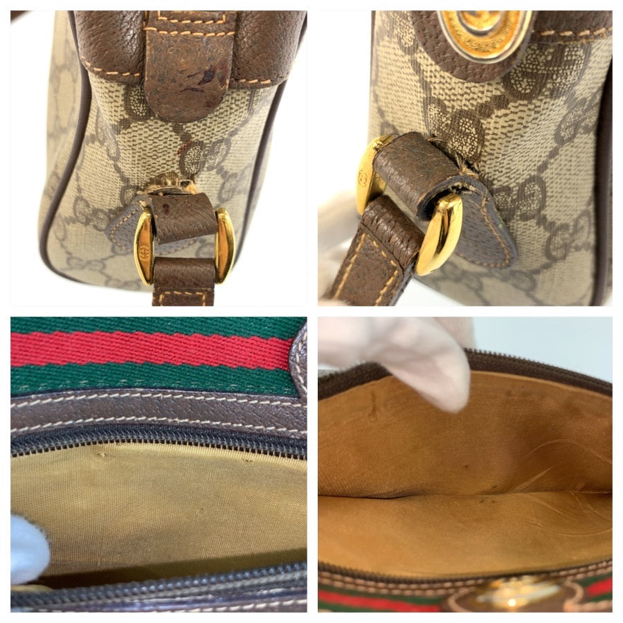 26645
GUCCI グッチ ヴィンテージ シェリーライン ブラウン ベージュ ゴールド金具 GGスプリームキャンバス / レザー 56 02 088 ショルダーバッグ ポシェット レディース AB37