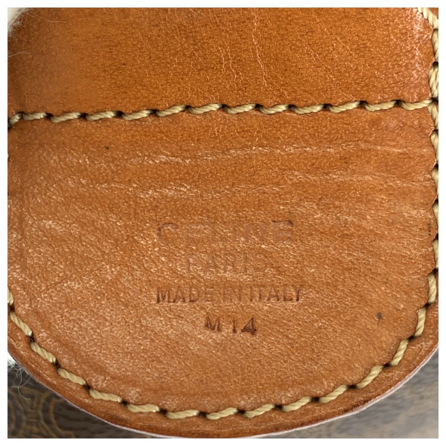26649
CELINE セリーヌ ヴィンテージ マカダム ブラウン ゴールド金具 PVC / レザー ボストンバッグ トラベルバッグ ハンドバッグ レディース AB35