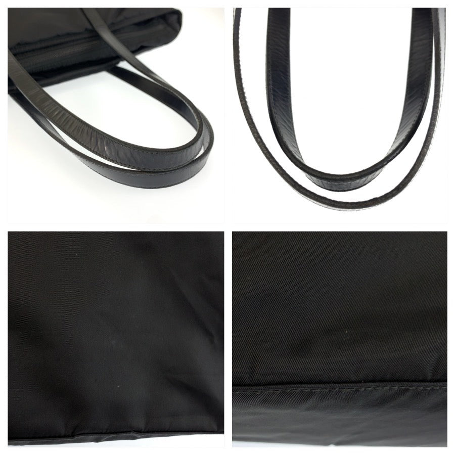26654
PRADA プラダ テスート 三角ロゴプレート ブラック 黒 シルバー金具 ナイロン / レザー トートバッグ ショルダーバッグ レディース ABP37