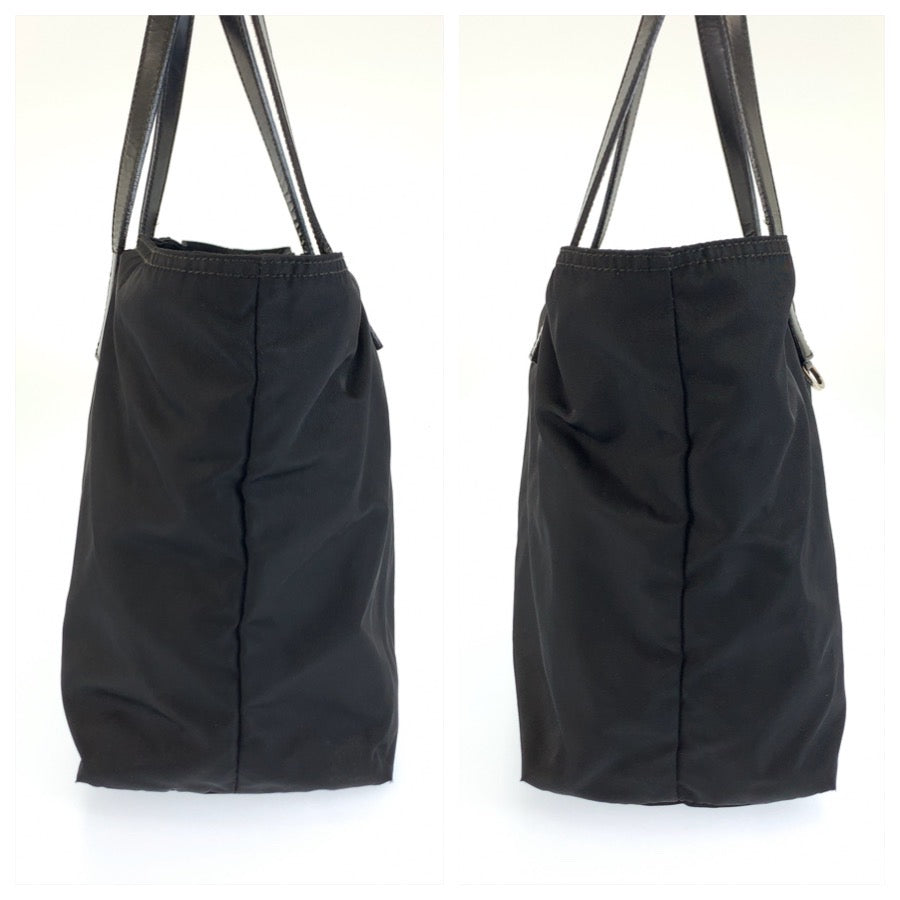 26654
PRADA プラダ テスート 三角ロゴプレート ブラック 黒 シルバー金具 ナイロン / レザー トートバッグ ショルダーバッグ レディース ABP37