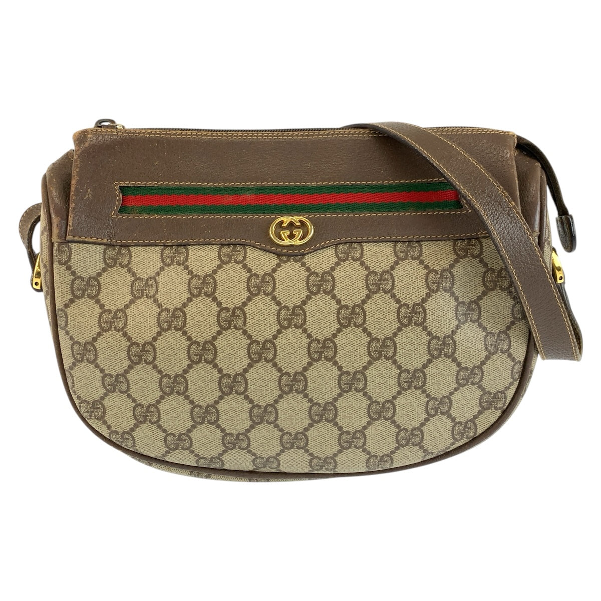 26656
GUCCI グッチ ヴィンテージ シェリーライン ベージュ ブラウン ゴールド金具 GGスプリームキャンバス / レザー 001 115 0918 ショルダーバッグ ポシェット レディース AB32