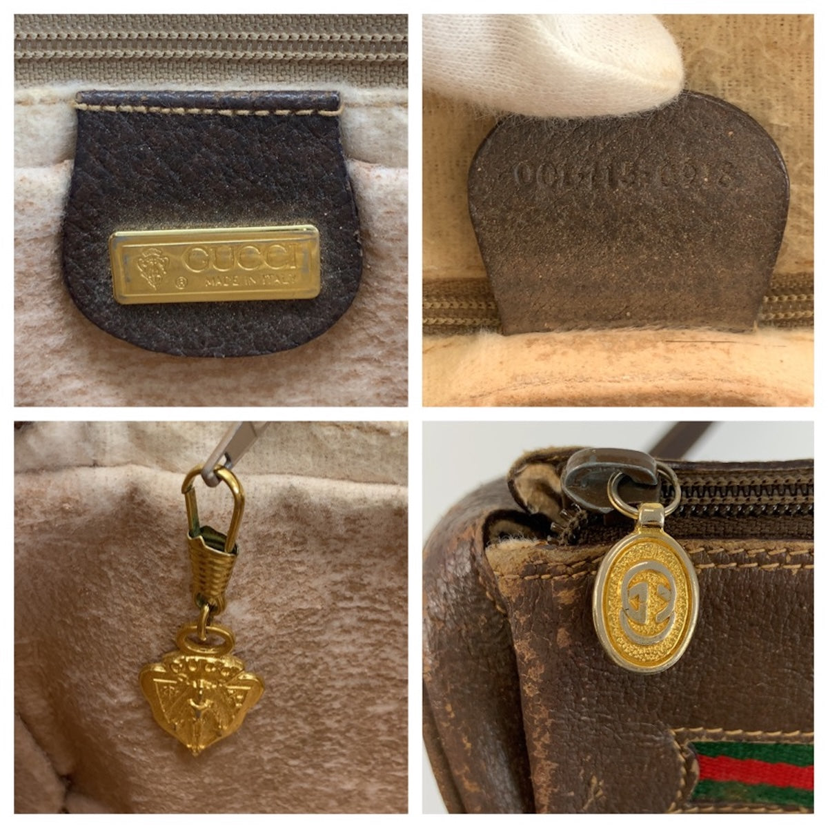 26656
GUCCI グッチ ヴィンテージ シェリーライン ベージュ ブラウン ゴールド金具 GGスプリームキャンバス / レザー 001 115 0918 ショルダーバッグ ポシェット レディース AB32