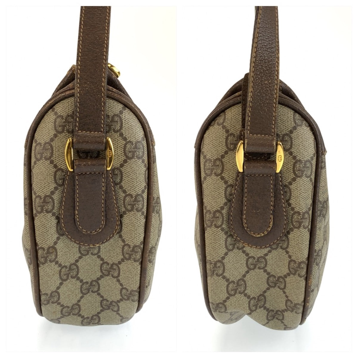 26656
GUCCI グッチ ヴィンテージ シェリーライン ベージュ ブラウン ゴールド金具 GGスプリームキャンバス / レザー 001 115 0918 ショルダーバッグ ポシェット レディース AB32