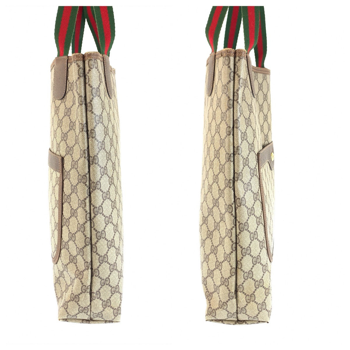 26658
GUCCI グッチ ヴィンテージ シェリーライン ベージュ ブラウン GGスプリームキャンバス / レザー 40 02 003 トートバッグ ショルダーバッグ レディース AB28