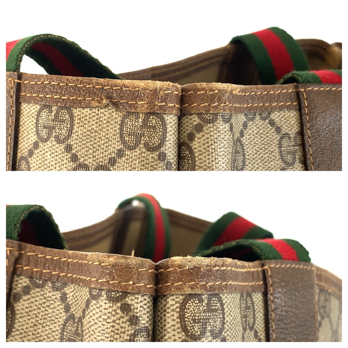 26658
GUCCI グッチ ヴィンテージ シェリーライン ベージュ ブラウン GGスプリームキャンバス / レザー 40 02 003 トートバッグ ショルダーバッグ レディース AB28