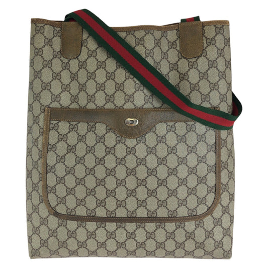 26659
GUCCI グッチ ヴィンテージ オールドグッチ シェリーライン ベージュ ブラウン GGスプリームキャンバス 39.02.003 トートバッグ ショルダーバッグ レディース AB28