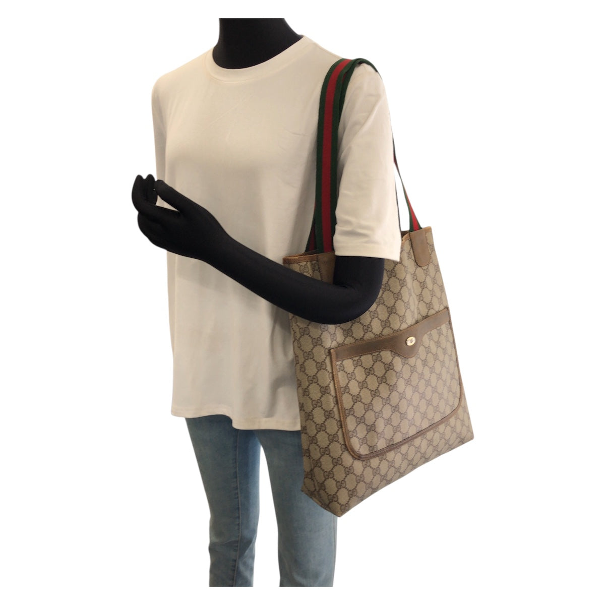 26659
GUCCI グッチ ヴィンテージ オールドグッチ シェリーライン ベージュ ブラウン GGスプリームキャンバス 39.02.003 トートバッグ ショルダーバッグ レディース AB28