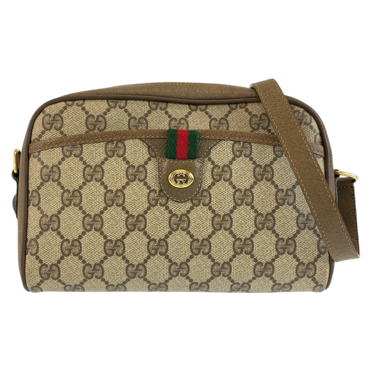 26660
GUCCI グッチ ヴィンテージ シェリーライン ベージュ ブラウン GGスプリームキャンバス / レザー 116 02 089 ショルダーバッグ ポシェット レディース AB35