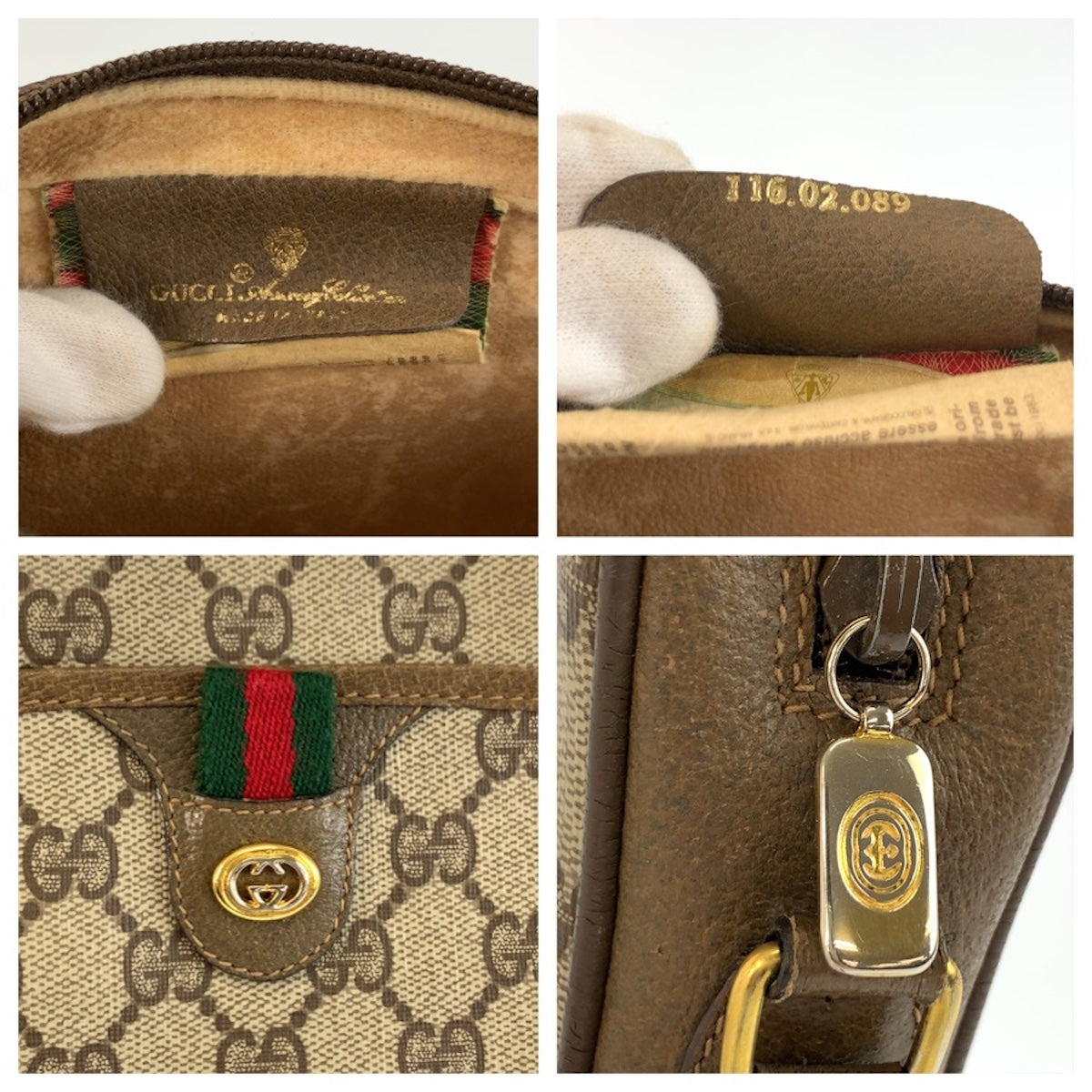26660
GUCCI グッチ ヴィンテージ シェリーライン ベージュ ブラウン GGスプリームキャンバス / レザー 116 02 089 ショルダーバッグ ポシェット レディース AB35